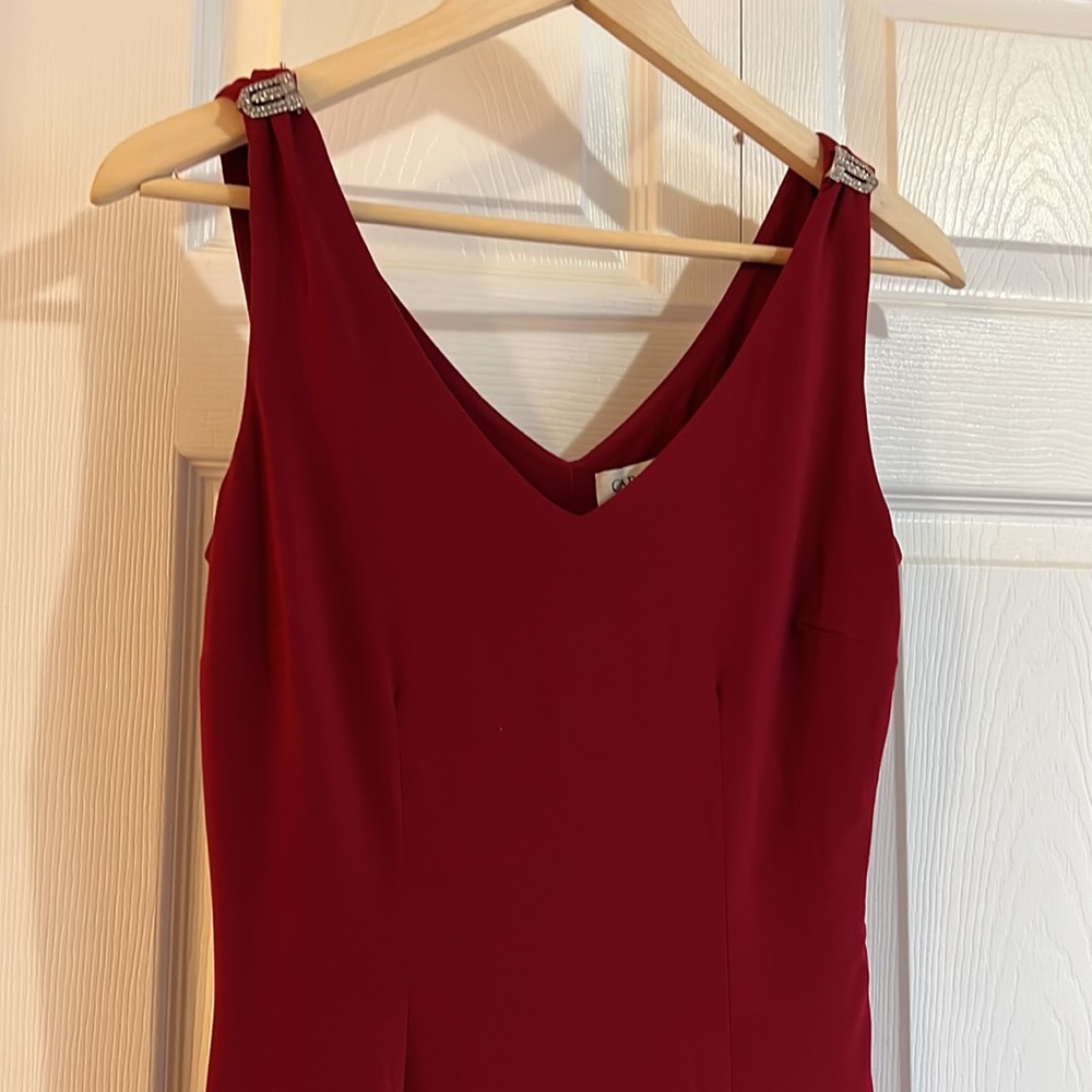 NWT Carmen Marc Valvo Rhinestone Shoulder Accent